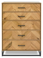 Urban Rustic Oak 5 Drawer Chest of Drawers - The Oak Bed Store