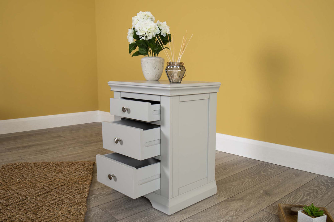 Westcott Light Grey 2 + 1 Drawer Bedside Table - B GRADE - The Oak Bed Store