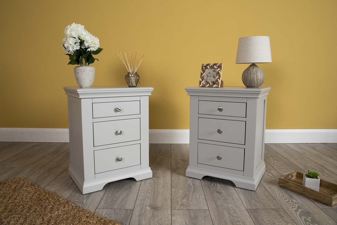 Westcott Light Grey 2 + 1 Drawer Bedside Table - B GRADE - The Oak Bed Store