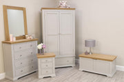 Westcott Light Grey & Natural Oak 2 + 1 Bedside Table - The Oak Bed Store