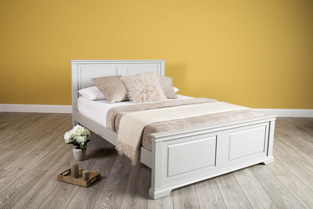 Westcott Light Grey Solid Wood Bed Frame - 4ft6 Double - B GRADE - The Oak Bed Store