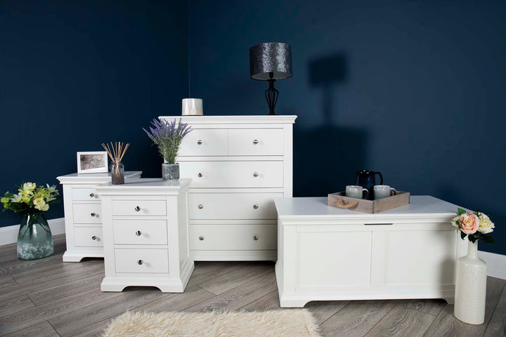 Westcott Soft White 2 + 1 Drawer Bedside Table - The Oak Bed Store