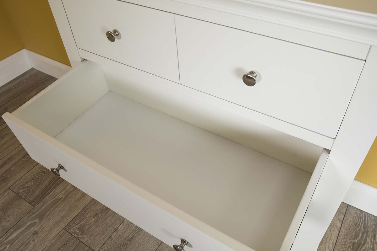 Westcott Soft White 4 Drawer Chest of Drawers - The Oak Bed Store