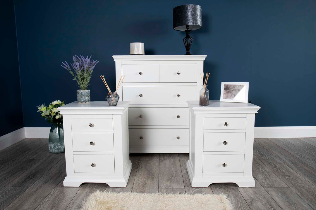 Westcott Soft White 4 Drawer Chest of Drawers - The Oak Bed Store