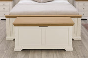 Westcott Soft White & Natural Oak Blanket Box - The Oak Bed Store