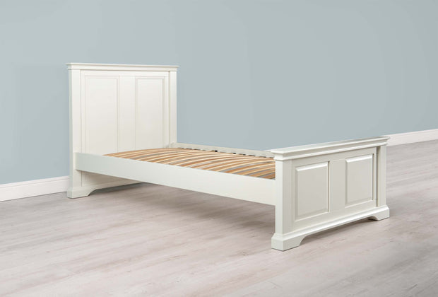 Westcott Soft White Solid Wood Bed Frame - 3ft Single - The Oak Bed Store