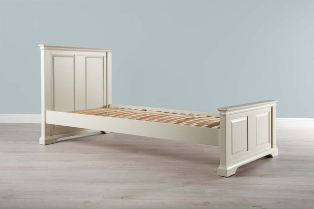 Westcott Soft White Solid Wood Bed Frame - 3ft Single - The Oak Bed Store