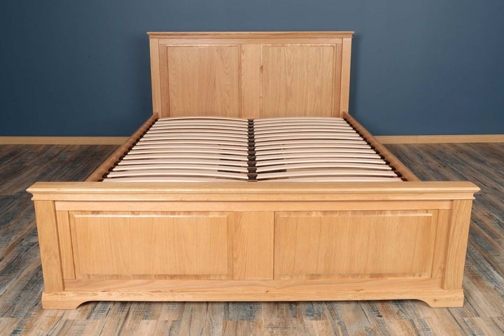 Westcott Solid Natural Oak Storage Bed Frame - 5ft King Size - B GRADE - The Oak Bed Store