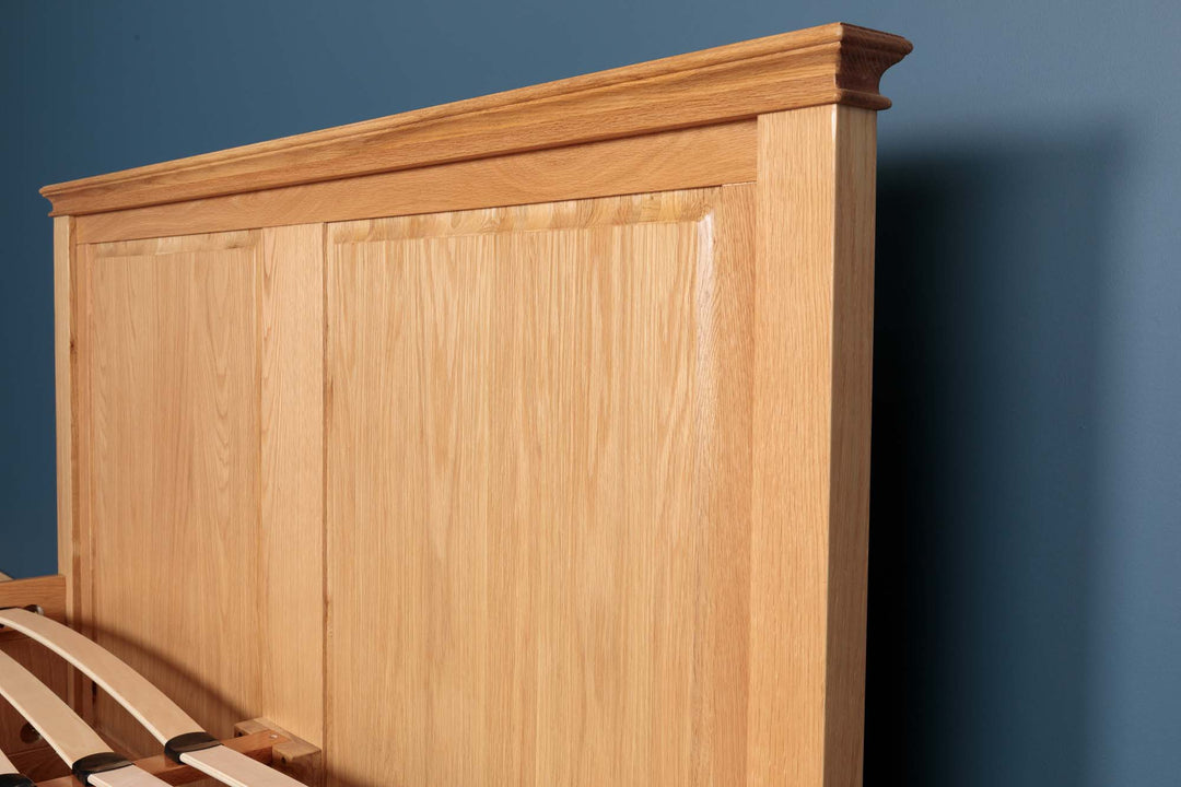Westcott Solid Natural Oak Storage Bed Frame - 5ft King Size - B GRADE - The Oak Bed Store