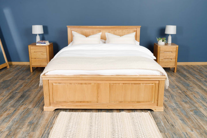 Westcott Solid Natural Oak Storage Bed Frame - 5ft King Size - B GRADE - The Oak Bed Store