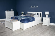 Wimbledon Soft White Solid Wood Storage Bed - 6ft Super King - The Oak Bed Store