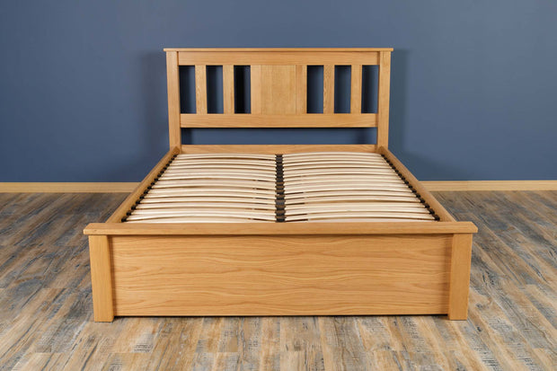 Wimbledon Solid Natural Oak Storage Bed - 4ft6 Double - The Oak Bed Store