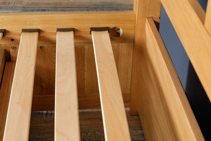 Wimbledon Solid Natural Oak Storage Bed Frame - 5ft King Size - B GRADE - The Oak Bed Store