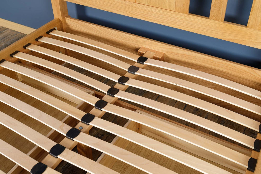 Wimbledon Solid Natural Oak Storage Bed Frame - 5ft King Size - B GRADE - The Oak Bed Store