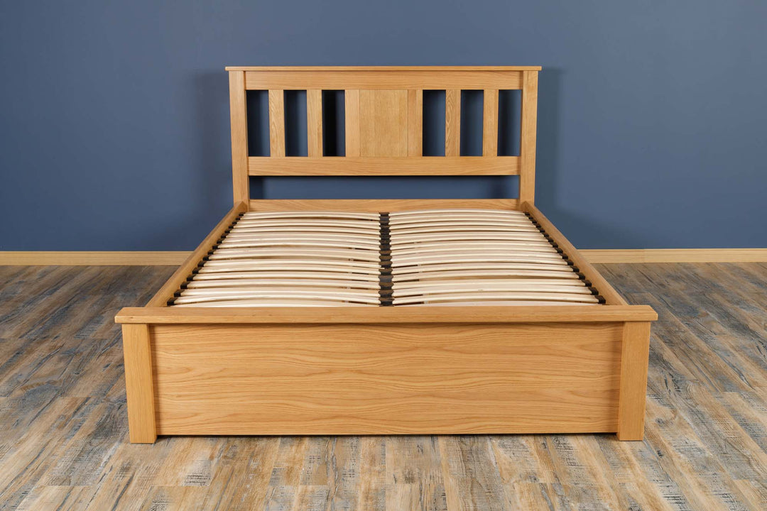 Wimbledon Solid Natural Oak Storage Bed Frame - 5ft King Size - B GRADE - The Oak Bed Store