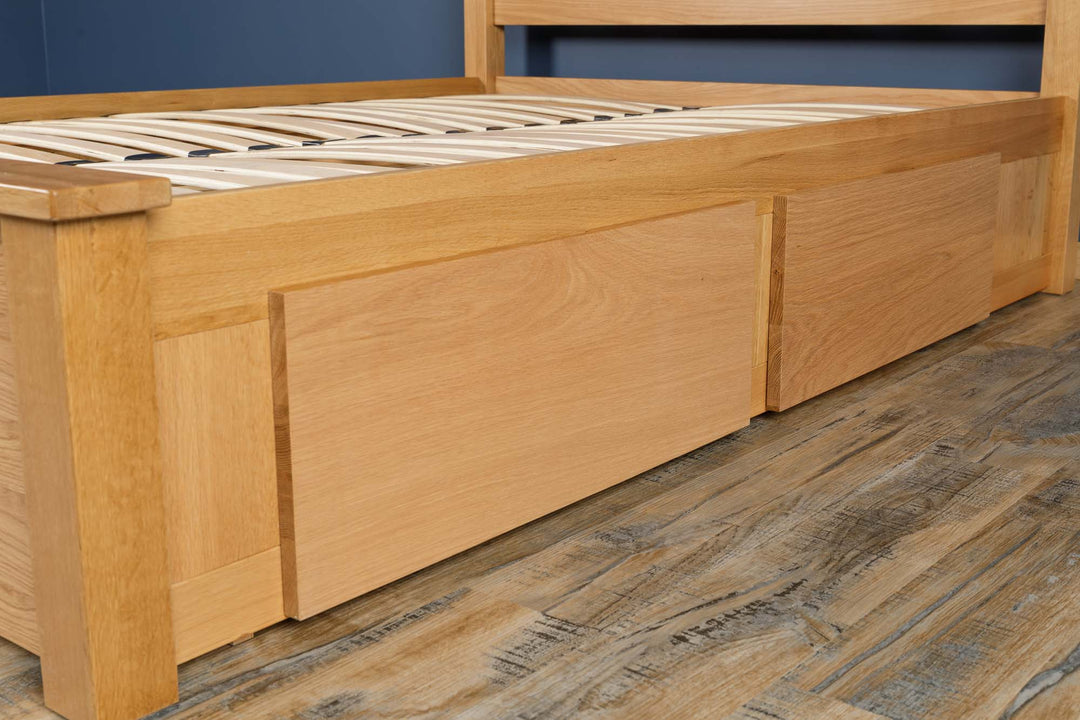 Wimbledon Solid Natural Oak Storage Bed Frame - 5ft King Size - B GRADE - The Oak Bed Store